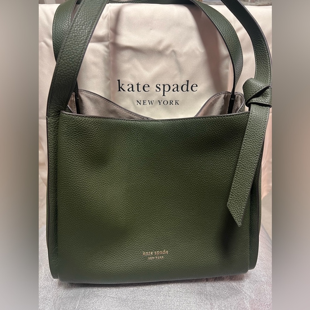 Kate Spade Knott large Shoulder bag- Bonsai tree- Pebbled leather